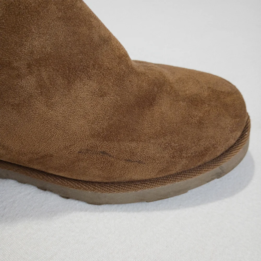 Dunes Karma Brown Suede-Like Hidden Wedge Ankle Boots Sz 10 Fall Autumn Winter